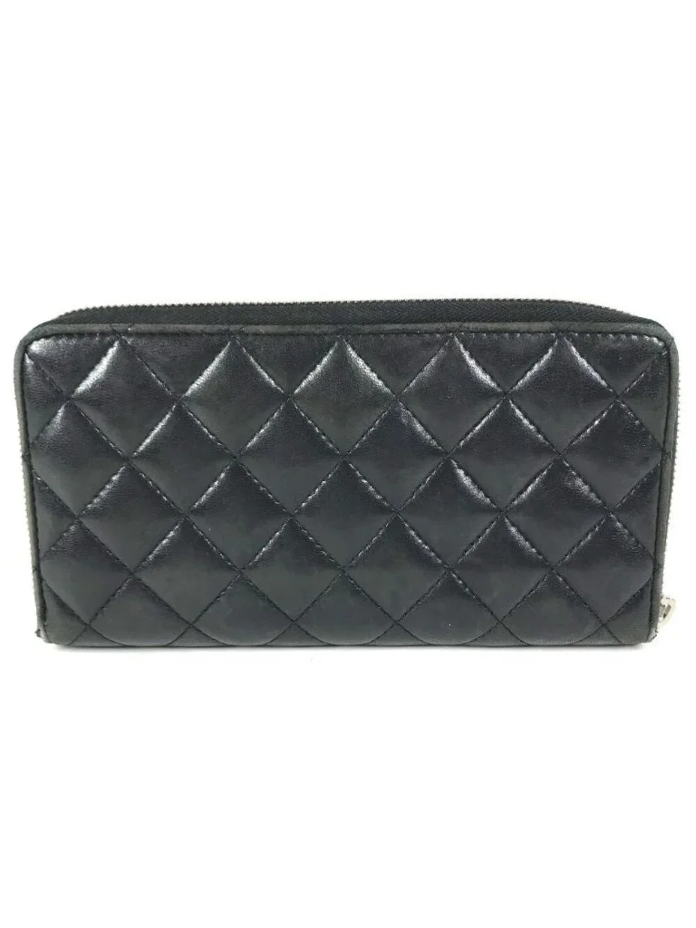 Chanel Wallet CC Logo Quilted Leather Black